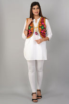 Cotton Kutchi Embroidered Short Jacket/Koti/Shrug (REG-137)