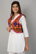 Cotton Kutchi Embroidered Short Jacket/Koti/Shrug (REG-138)
