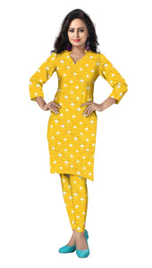 Bandhani Cotton Tie & Dye Dress Fabric 5 meters -Golden Yellow