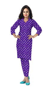 Bandhani Cotton Tie & Dye Dress Fabric 5 meters -Violet