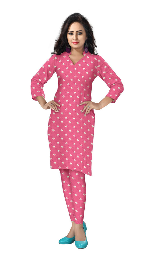 Bandhani Cotton Tie & Dye Dress Fabric 5 meters -Baby Pink