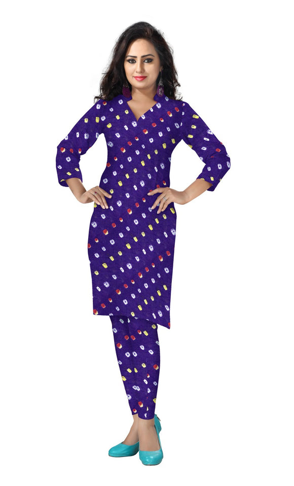 Bandhani Cotton Tie & Dye Dress Fabric 5 meters -Blue