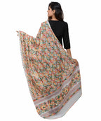 Banjara India Women's Pure Cotton Aari Embroidery & Foil Mirrors Dupatta (Rasna) White - RSN02 - Banjara India