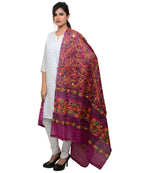 Banjara India Women's Pure Cotton Aari Embroidery & Foil Mirrors Dupatta (Rasna) Magenta Violet - RSN10 - Banjara India