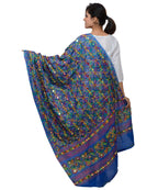Banjara India Women's Pure Cotton Aari Embroidery & Foil Mirrors Dupatta (Rasna) Blue - RSN12 - Banjara India