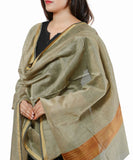 Banarasi Solid Cotton Silk Dupatta-Copper