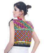 Banjara India Women's Cotton Blend Kutchi Embroidered Sleeveless Short Jacket/Koti/Shrug (Bullet) - SJK-BLT01 - Banjara India