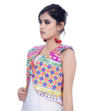 Banjara India Women's Cotton Blend Kutchi Embroidered Sleeveless Short Jacket/Koti/Shrug (Bullet) - SJK-BLT02 - Banjara India