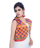 Banjara India Women's Cotton Blend Kutchi Embroidered Sleeveless Short Jacket/Koti/Shrug (Bullet) - SJK-BLT03 - Banjara India