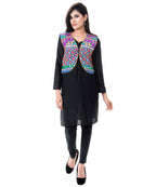 Banjara India Women's Cotton Blend Kutchi Embroidered Sleeveless Short Jacket/Koti/Shrug (Bullet) - SJK-BLT04 - Banjara India