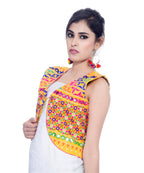 Banjara India Women's Cotton Blend Kutchi Embroidered Sleeveless Short Jacket/Koti/Shrug (Bullet) - SJK-BLT05 - Banjara India