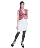 Banjara India Women's Cotton Blend Kutchi Embroidered Sleeveless Short Jacket/Koti/Shrug (Bullet) - SJK-BLT06 - Banjara India