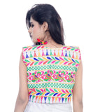 Banjara India Women's Cotton Blend Kutchi Embroidered Sleeveless Short Jacket/Koti/Shrug (Chidiya) - SJK-CDY02 - Banjara India