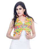 Cotton Kutchi Embroidered Short Jacket/Koti/Shrug (Chidiya) - SJK-CDY05