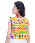 Cotton Kutchi Embroidered Short Jacket/Koti/Shrug (Chidiya) - SJK-CDY05