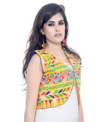 Cotton Kutchi Embroidered Short Jacket/Koti/Shrug (Chidiya) - SJK-CDY05