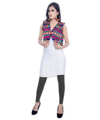 Banjara India Women's Cotton Blend Kutchi Embroidered Sleeveless Short Jacket/Koti/Shrug (Chokdo) - SJK-CKD01 - Banjara India