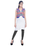 Banjara India Women's Cotton Blend Kutchi Embroidered Sleeveless Short Jacket/Koti/Shrug (Chokdo) - SJK-CKD04 - Banjara India