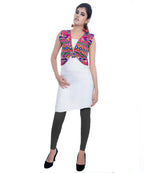 Banjara India Women's Cotton Blend Kutchi Embroidered Sleeveless Short Jacket/Koti/Shrug (Chokdo) - SJK-CKD06 - Banjara India