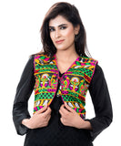 Banjara India Women's Cotton Blend Kutchi Embroidered Sleeveless Short Jacket/Koti/Shrug (Duck ) - SJK-DCK01 - Banjara India