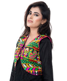 Banjara India Women's Cotton Blend Kutchi Embroidered Sleeveless Short Jacket/Koti/Shrug (Duck ) - SJK-DCK01 - Banjara India
