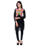 Banjara India Women's Cotton Blend Kutchi Embroidered Sleeveless Short Jacket/Koti/Shrug (Duck ) - SJK-DCK06 - Banjara India