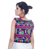Banjara India Women's Cotton Blend Kutchi Embroidered Sleeveless Short Jacket/Koti/Shrug (Dholak) - SJK-DHK01 - Banjara India