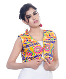 Banjara India Women's Cotton Blend Kutchi Embroidered Sleeveless Short Jacket/Koti/Shrug (Dholak) - SJK-DHK05 - Banjara India