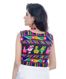 Banjara India Women's Cotton Blend Kutchi Embroidered Sleeveless Short Jacket/Koti/Shrug (Dandiya) - SJK-DND01 - Banjara India