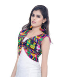 Banjara India Women's Cotton Blend Kutchi Embroidered Sleeveless Short Jacket/Koti/Shrug (Dandiya) - SJK-DND01 - Banjara India