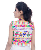 Banjara India Women's Cotton Blend Kutchi Embroidered Sleeveless Short Jacket/Koti/Shrug (Dandiya) - SJK-DND02 - Banjara India