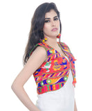Banjara India Women's Cotton Blend Kutchi Embroidered Sleeveless Short Jacket/Koti/Shrug (Dandiya) - SJK-DND03 - Banjara India