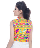 Banjara India Women's Cotton Blend Kutchi Embroidered Sleeveless Short Jacket/Koti/Shrug (Dandiya) - SJK-DND05 - Banjara India