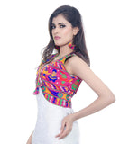 Banjara India Women's Cotton Blend Kutchi Embroidered Sleeveless Short Jacket/Koti/Shrug (Dandiya) - SJK-DND06 - Banjara India