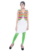 Banjara India Women's Cotton Blend Kutchi Embroidered Sleeveless Short Jacket/Koti/Shrug (Floral) - SJK-FLR07 - Banjara India