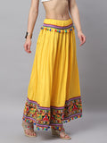 Banjara India Kutchi Embroidered Border Rayon Skirt/Chaniya - SKIRT-ELE-MANGO (2.2m)