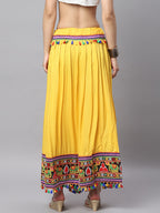 Banjara India Kutchi Embroidered Border Rayon Skirt/Chaniya - SKIRT-ELE-MANGO (2.2m)