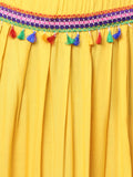 Banjara India Kutchi Embroidered Border Rayon Skirt/Chaniya - SKIRT-ELE-MANGO (2.2m)