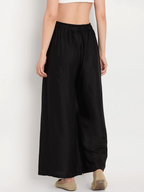 Banjara India Women's Plain Rayon Palazzo - Black