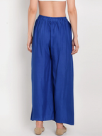 Banjara India Women's Plain Rayon Palazzo - Blue