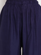 Banjara India Women's Plain Rayon Palazzo - Navy