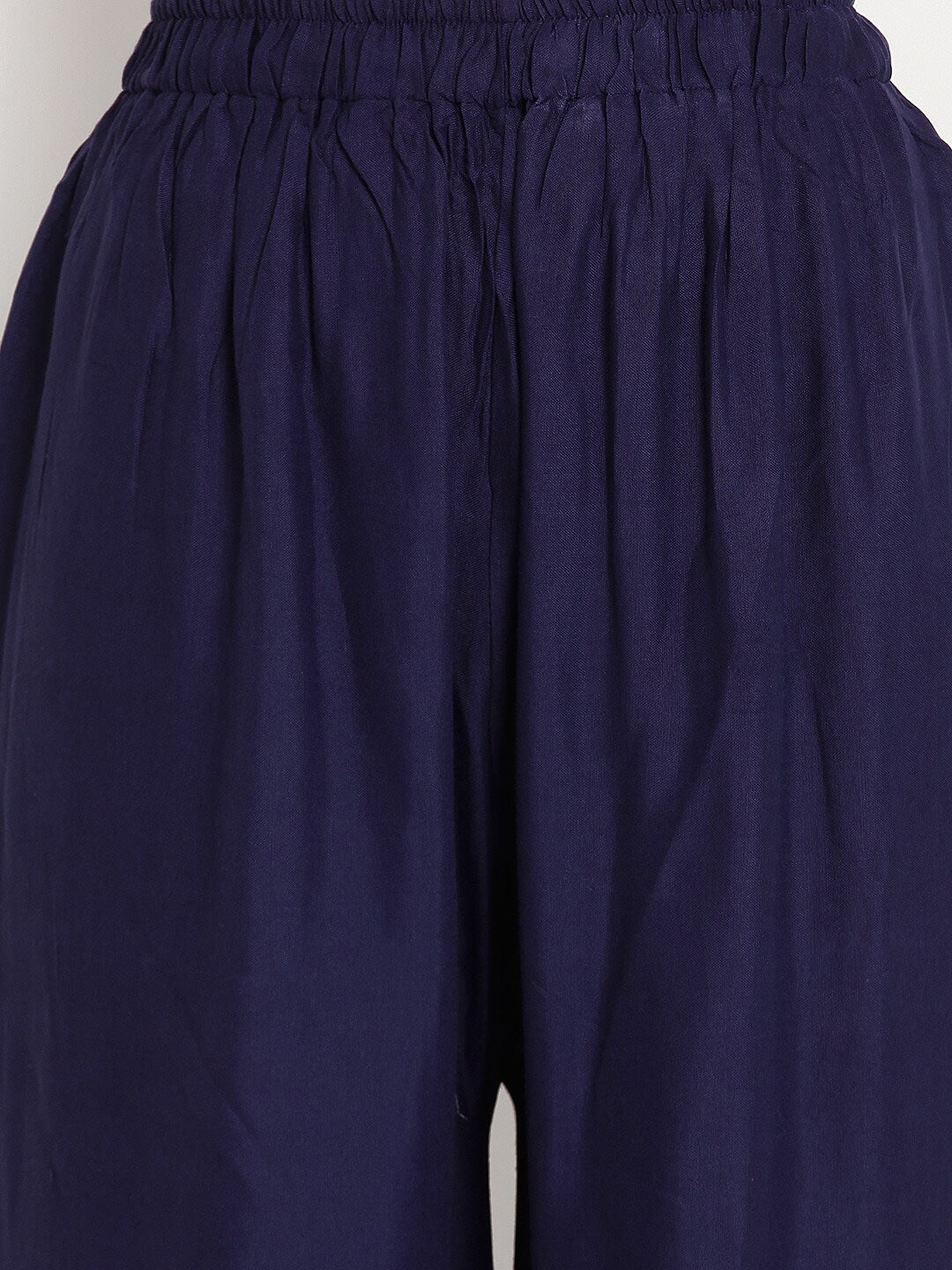 Banjara India Women's Plain Rayon Palazzo - Navy
