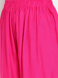 Banjara India Women's Plain Rayon Palazzo - Pink