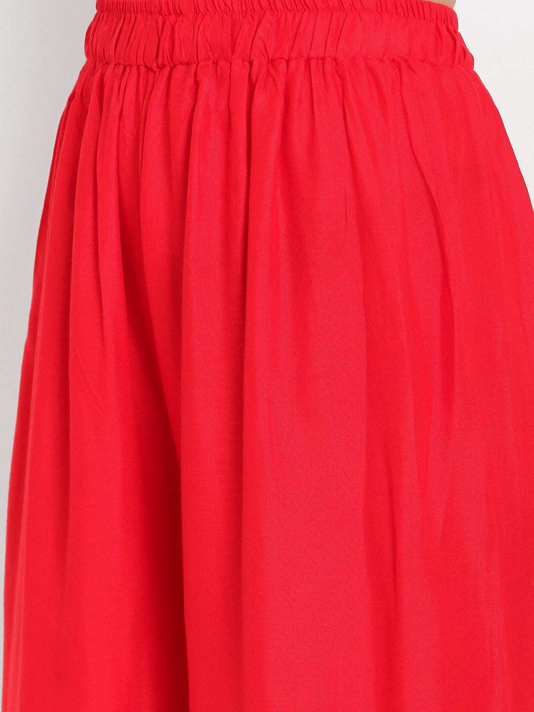 Banjara India Women's Plain Rayon Palazzo - Red