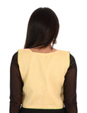Banjara India Women’s Cotton Blend Kutchi Embroidered Sleeveless Short Ethnic Jacket/Koti (SSE-1001) – Beige - Banjara India