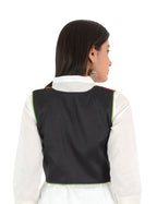 Banjara India Women’s Cotton Blend Kutchi Embroidered Sleeveless Short Ethnic Jacket/Koti (SSE-1001) – Black - Banjara India