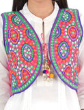 Banjara India Women’s Cotton Blend Kutchi Embroidered Sleeveless Short Ethnic Jacket/Koti (SSE-1001) – Pink - Banjara India