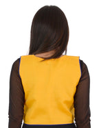 Banjara India Women’s Cotton Blend Kutchi Embroidered Sleeveless Short Ethnic Jacket/Koti (SSE-1001) – Yellow - Banjara India