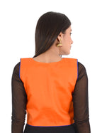 Banjara India Women’s Cotton Blend Kutchi Embroidered Sleeveless Short Ethnic Jacket/Koti (SSE-2002) – Orange - Banjara India