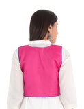 Banjara India Women’s Cotton Blend Kutchi Embroidered Sleeveless Short Ethnic Jacket/Koti (SSE-2002) – Pink - Banjara India